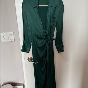 Zara Deep Green Long Sleeve Dress